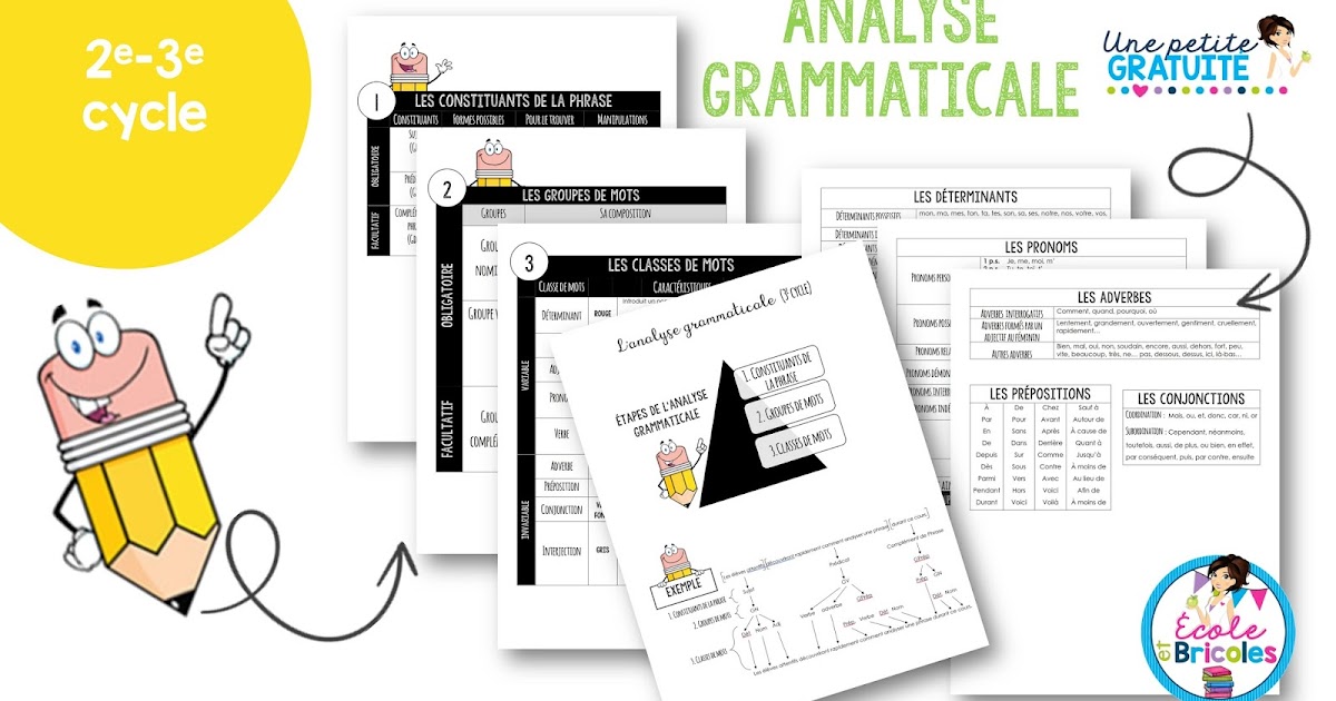 Analyse Grammaticale Cm2 Avec Correction Pdf École et bricoles: GRATUITÉ- Analyse grammaticale (aide-mémoire)