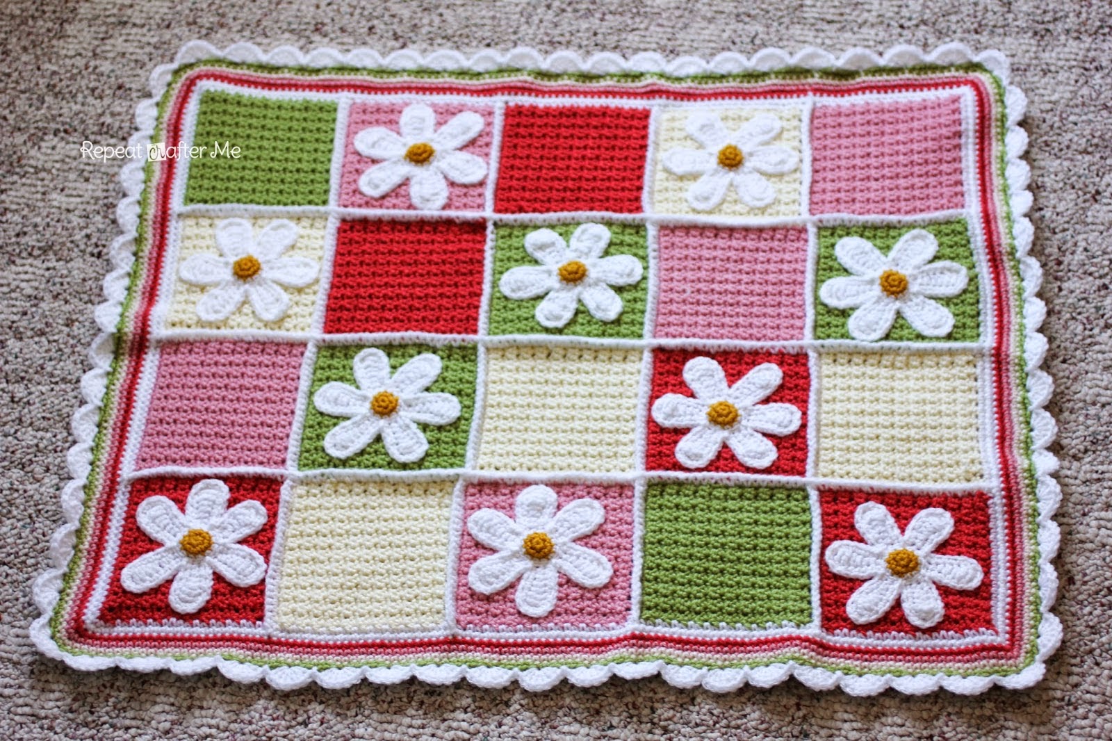 http://www.repeatcrafterme.com/2014/04/crochet-daisy-afghan.html