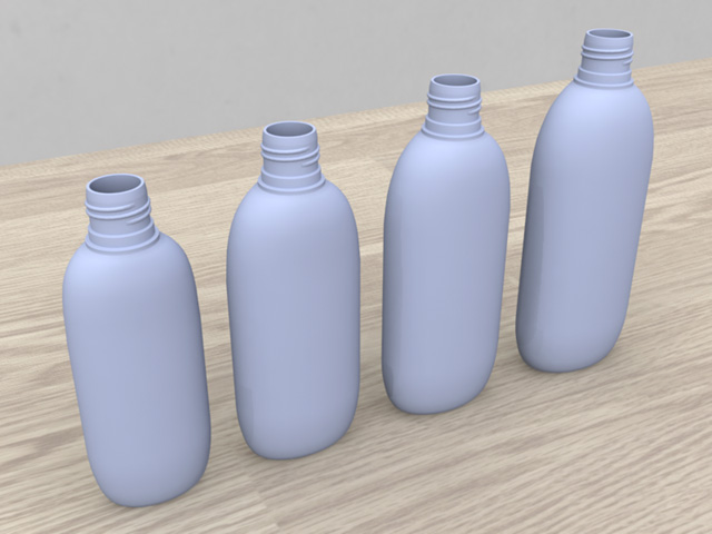 プラスチック容器 「楕円型ボトル」 - Plastic container 3D objects