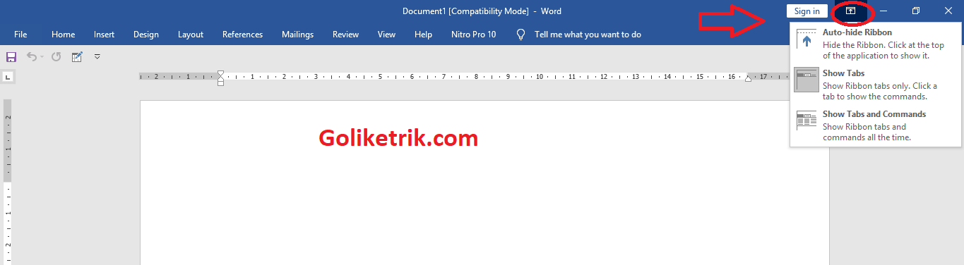 Cara Mengatasi Menu Ribbon Tidak Tampil pada Microsoft Word Dan Excel