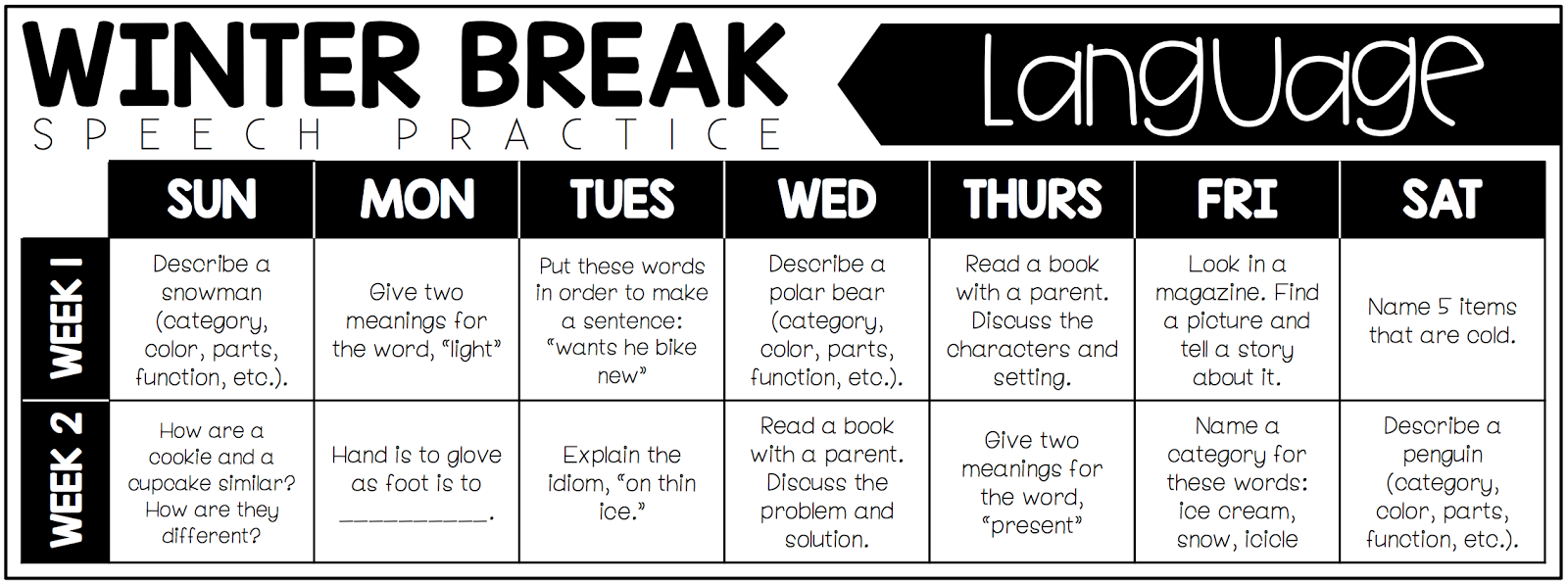 A Perfect Blend Winter Break Speech Practice