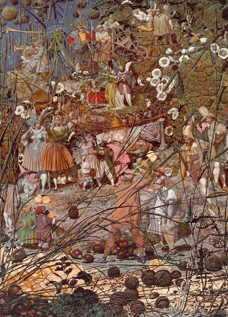 Знаменитая картина из Тейт: «Мастерский замах сказочного дровосека» (или «Удар волшебного дровосека» — Fairy Feller’s Master-Stroke, Richard Dadd) — примечательная работа англичанина Ричарда Дадда