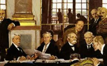 Reunião de lideres no Tratado de Versalhes