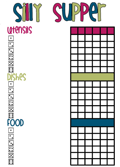 Silly Supper Printable april fools day, kids activities, april fools day for kids, activities to do with kids