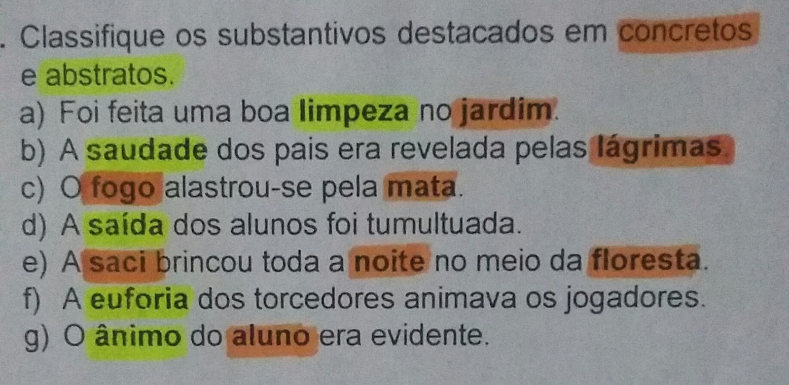 O Que É Substantivo Concreto E Exemplos