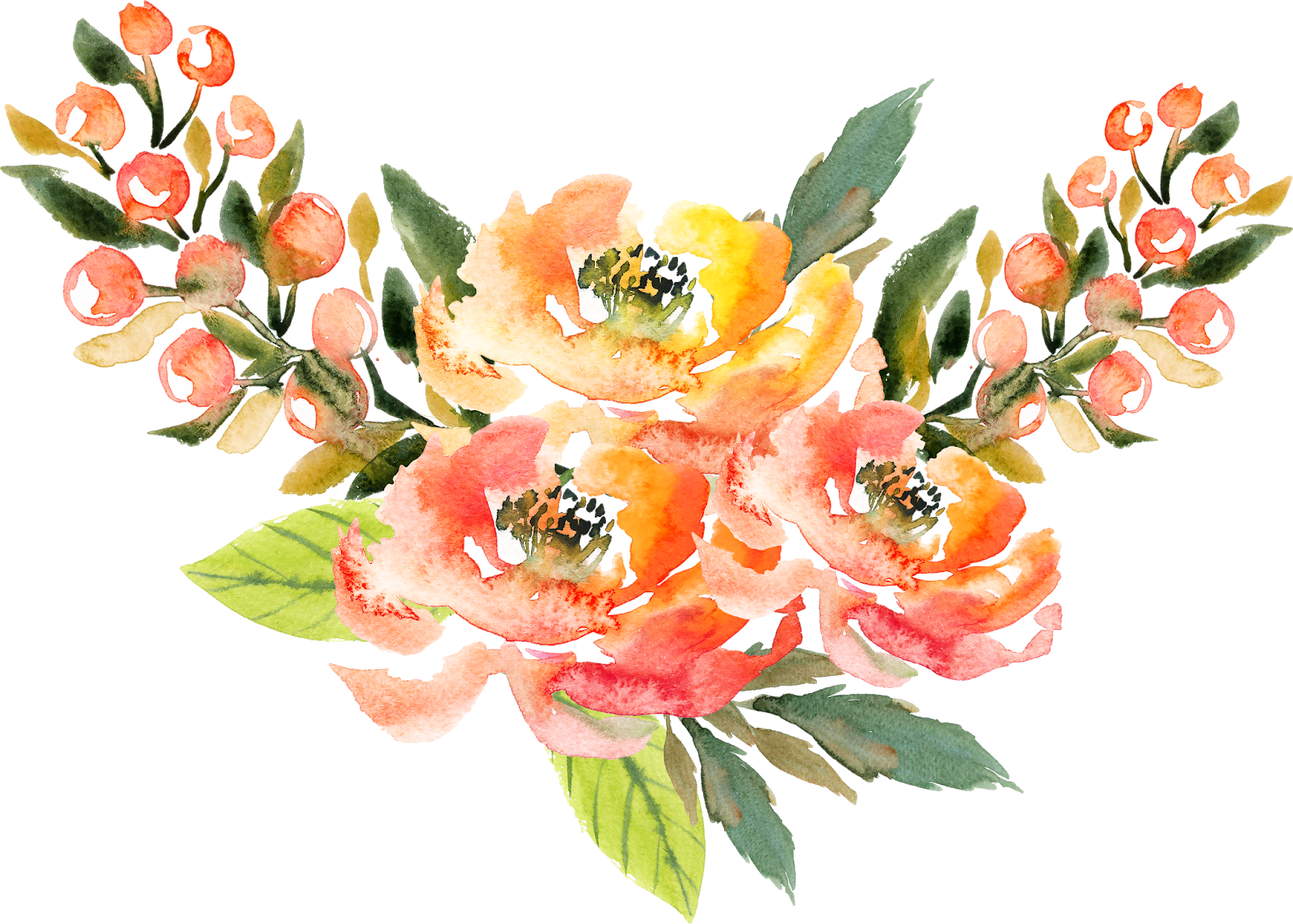 Water Colour Flower PNG 28 - Lavanya Textile Design