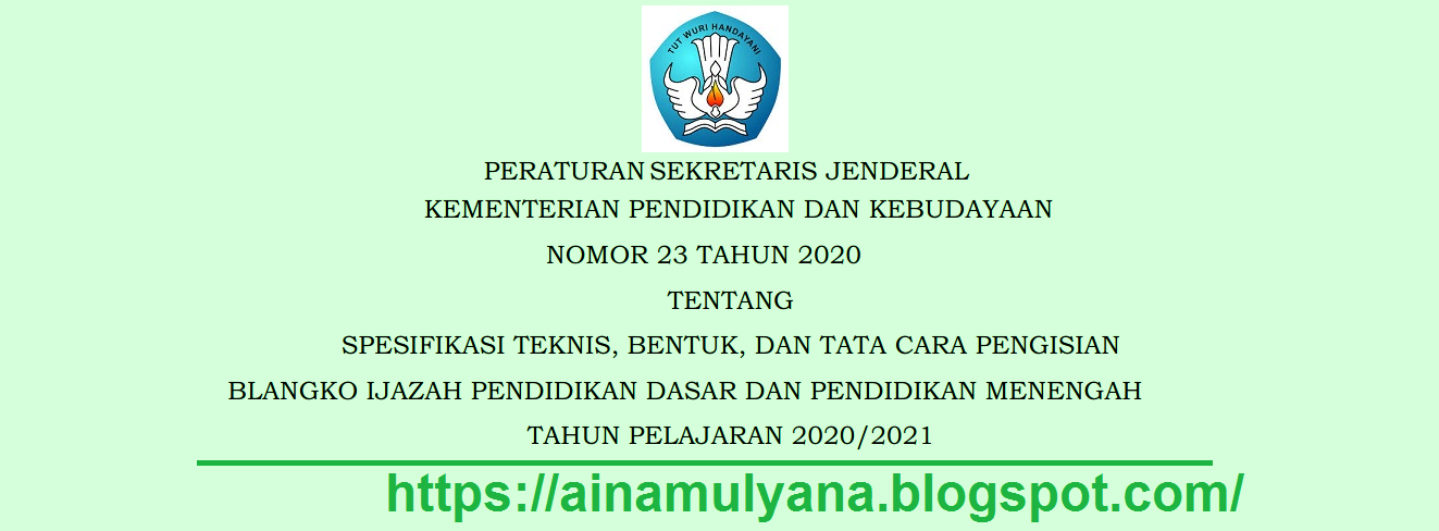 JUKNIS PENGISIAN BLANGKO IJAZAH SD SMP SMA SMK TAHUN 2021