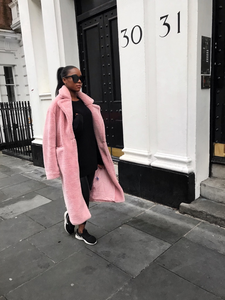hot pink teddy bear coat