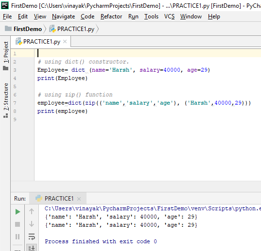 Programming with aarti Python dictionary questions with answers