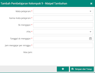 Cara Input Jam Mengajar Guru TIK dan BK di Dapodik