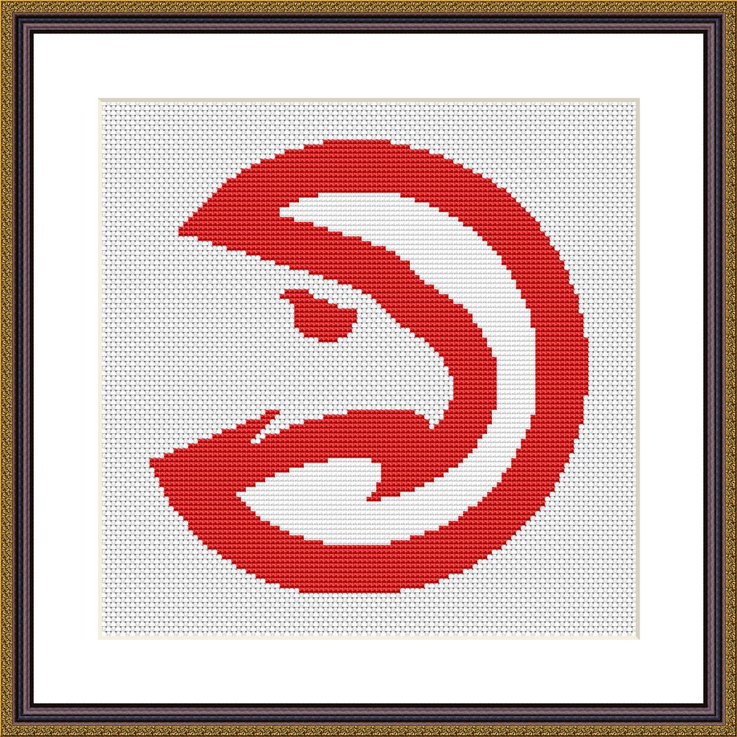 Tango Stitch easy cross stitch designs Atlanta Hawks logo cross stitch