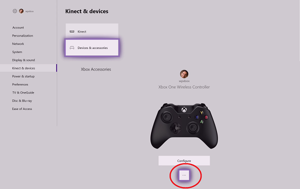 Assegna account al controller wireless Xbox One