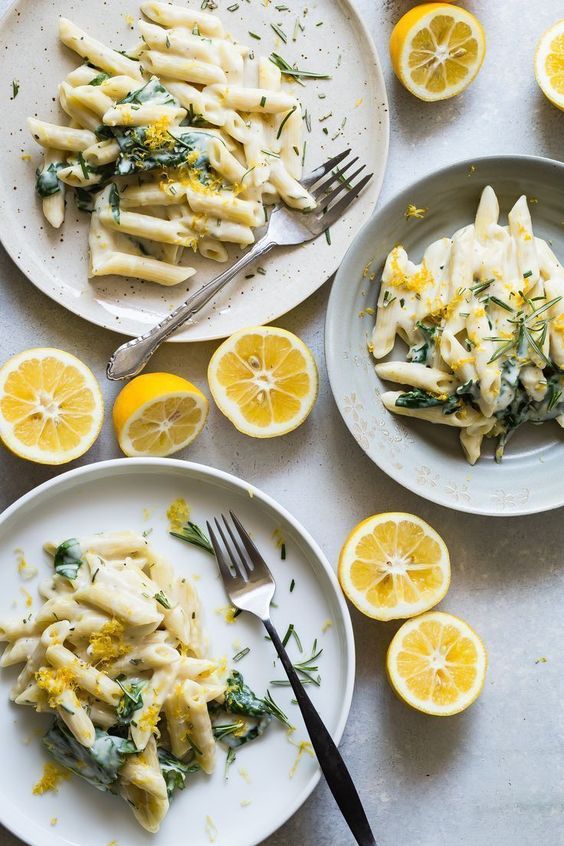 Penne Pasta in a Lemon Rosemary cream Sauce Recipes For Family