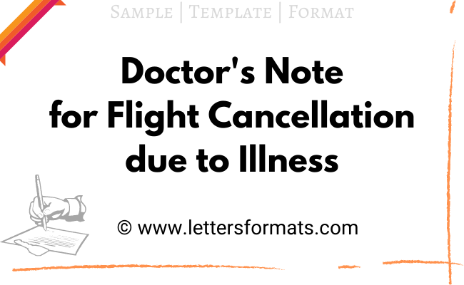 Sample Doctor's Note for Flight Cancellation Due to Illness