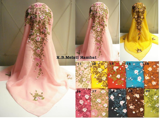 PRE-ORDER : TUDUNG SULAM MELATI RAMBAT - RM 55 each