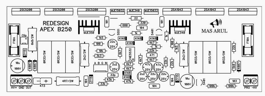 Power Amplifier APEX B250 - Electronic Circuit