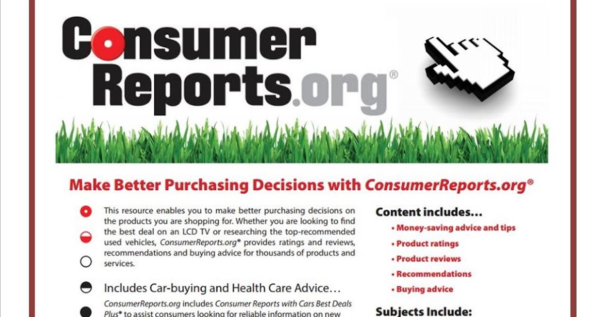 Franklin Matters Consumer Reports database now available through the Franklin Library