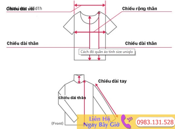 Bảng size quần áo Uniqlo dành cho nam nữ và trẻ em chuẩn