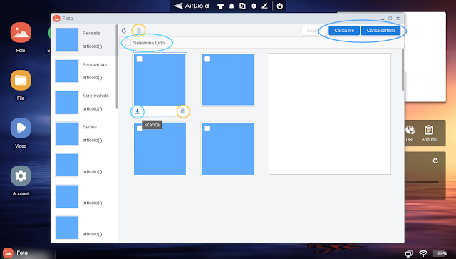 AirDroid trasferimento foto
