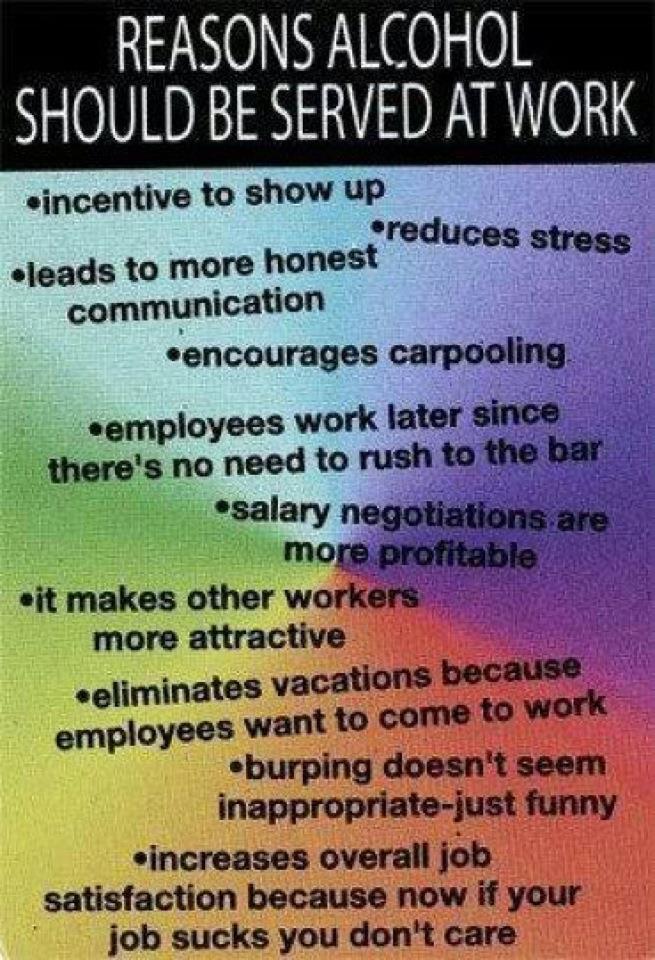Reasons For Alcohol At Work Funny Facebook Status Update Reasons For Alcohol At Work Funny Facebook Status Update