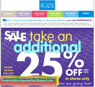 Free Printable Childrens Place Coupons