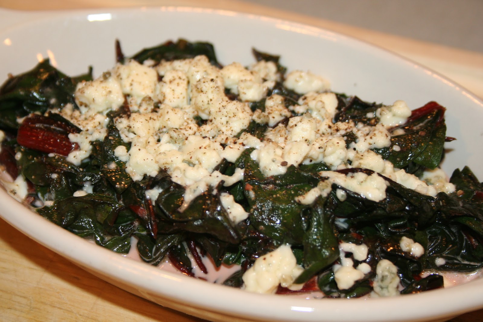 COOK WITH SUSAN Swiss Chard with Bleu Cheese