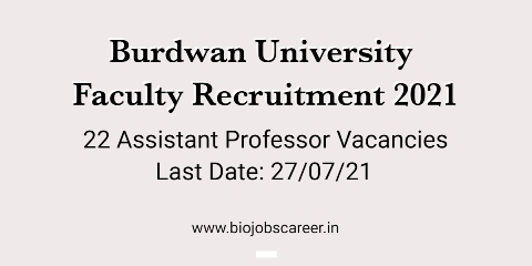 Burdwan University Faculty Recruitment 2021