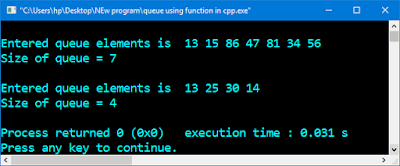 Program in C and C++ to implement queue Using Array . Second Method