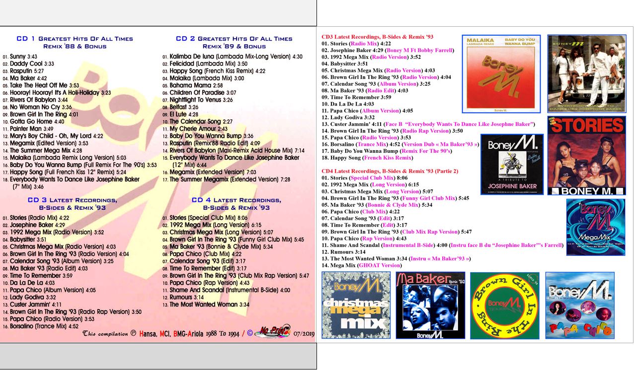 MUSICOLLECTION BONEY M Greatest Hits Of All Times Remix (Special