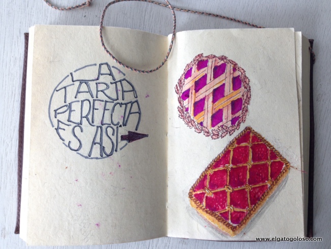 Tarta de masa quebrada de fresa y ruibarbo via www.elgatogoloso.com