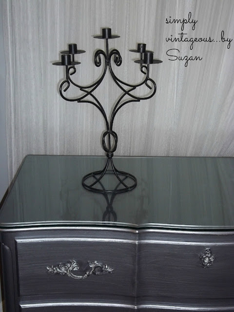 dresser, before, after, silver, pewter, metallic, painted