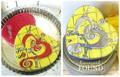 art,painting,crafting,DIY,diy decorating,decorating,Valentine's Day,winter,junk makeover,colorful home,color palettes,Pantone color of the year,dollar store crafts,Pantone 2021,Illuminating Yellow,Ultimate Gray,yellow and gray decor,home decor,home decorating, winter decorating,Valentine decor,junk,use what you have decorating,Dollar Tree crafts,hearts,painted hearts,heart decor.