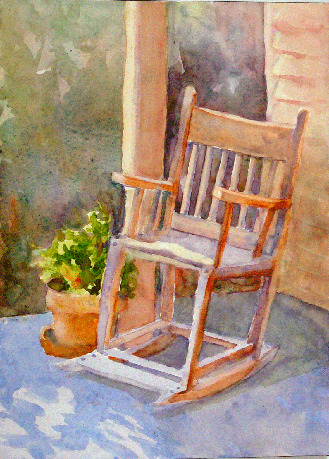 Judy Evenson - Watercolor Journal: Oak Rocking Chair