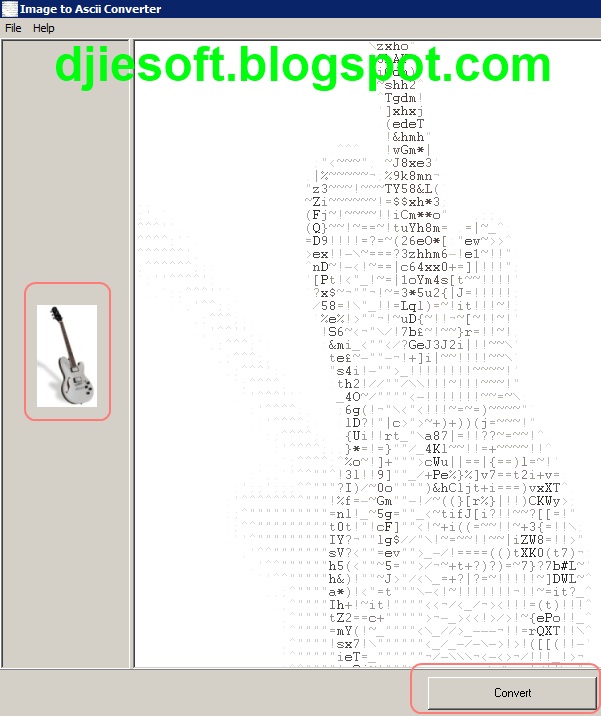 Download Free Image (bmp/jpg) To Ascii Code/Text Converter