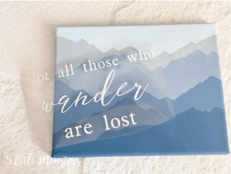 5 Little Monsters Adding Iron On to a Painted Canvas