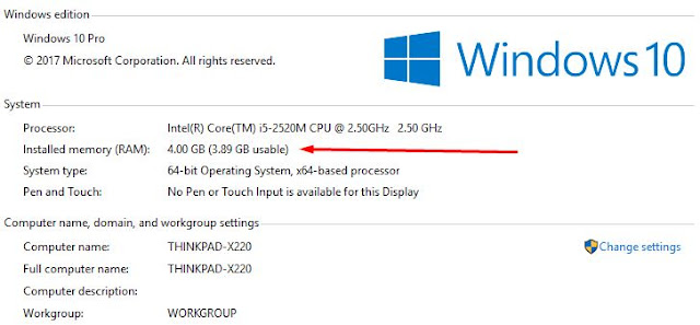 ram untuk windows 10