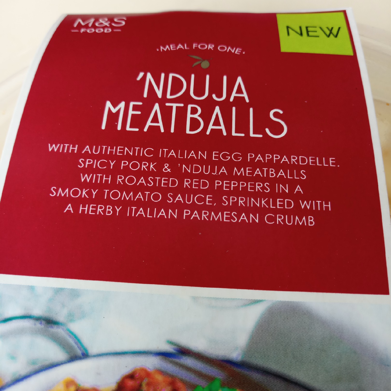 Supersupergirl's Food Reviews M&S 'Nduja meatballs with egg parppadelle