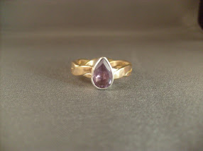 Faceted Amethyst in Sterling Silver with Gold Filled Band
