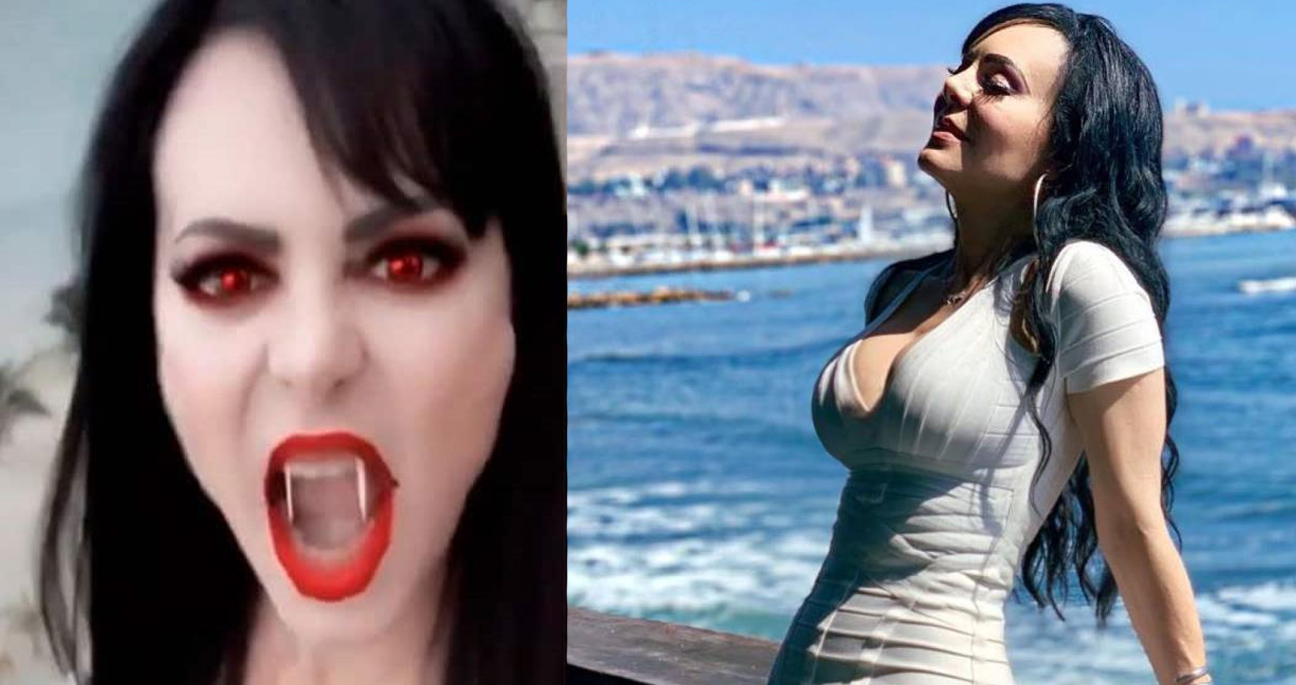 Maribel Guardia se 'disfraza' de vampiresa en Halloween.