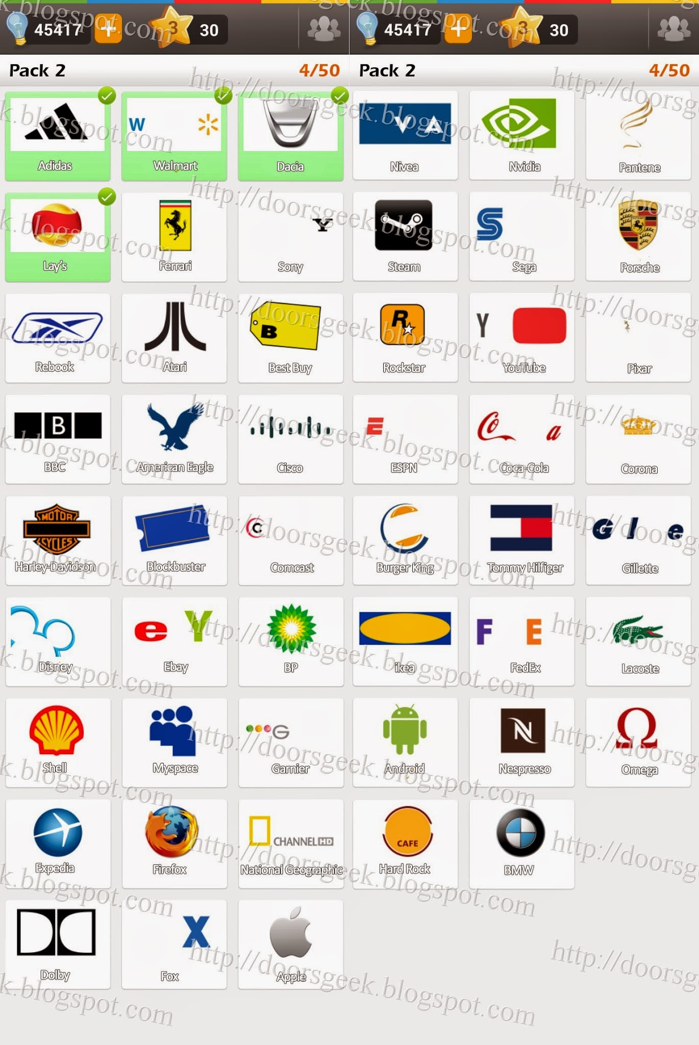 Logo Game: Guess the Brand Pack ~ Doors Geek