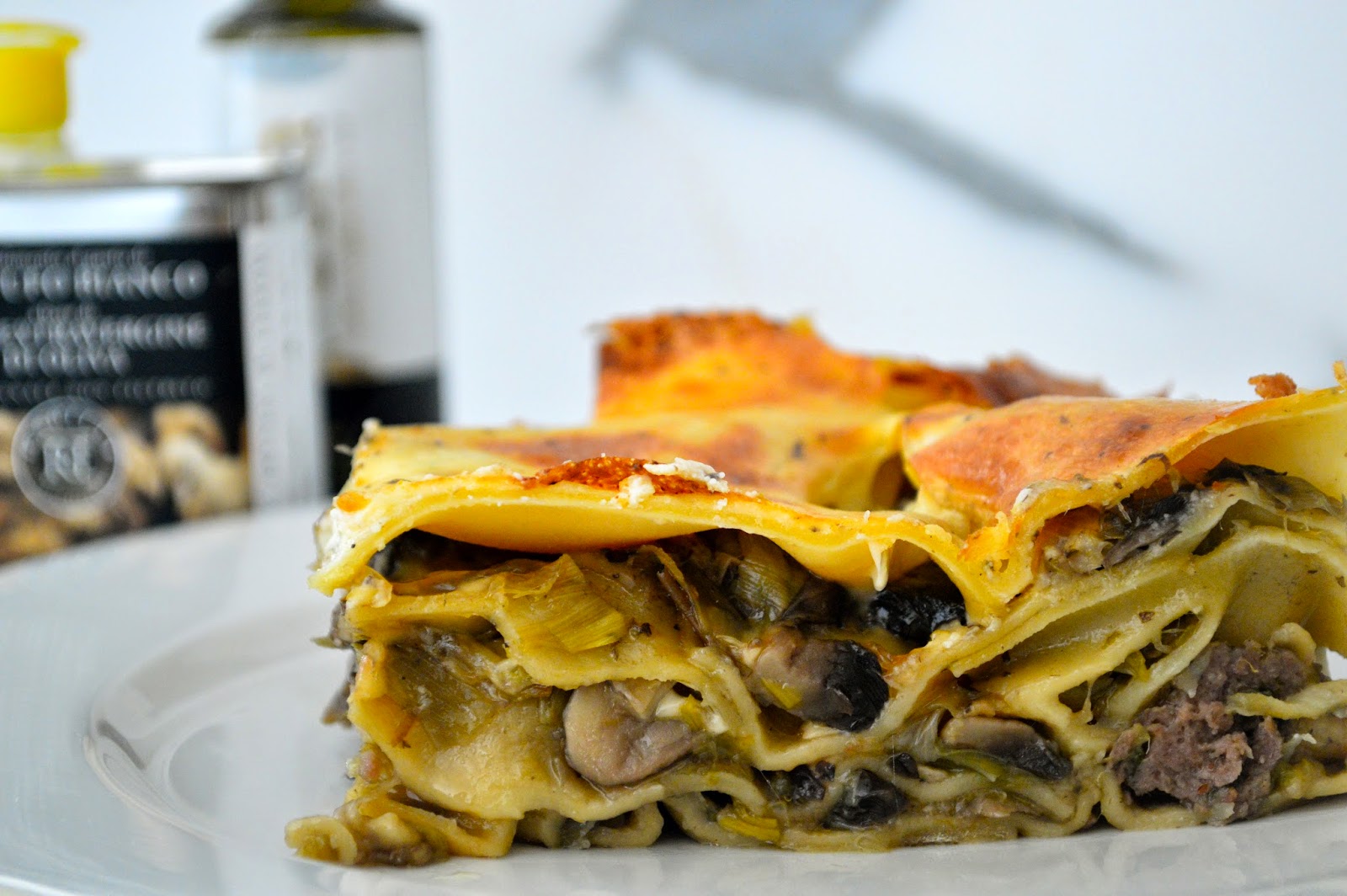 Lemon and Oregano Mushroom and Truffle Lasagne with Tuscan Sausage