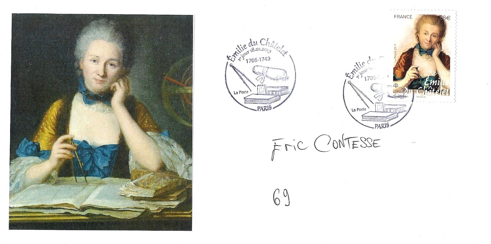 Mon Blog Timbré: Tribute to the science woman Émilie du Châtelet on FDC ...