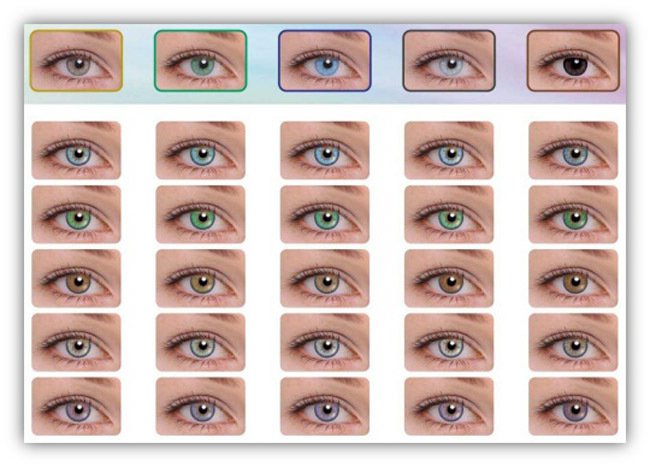 colores de los lentes de contacto
