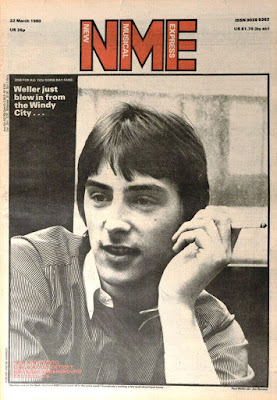 Front cover of NME March 1980 featuring Paul Weller and The Jam's US tour