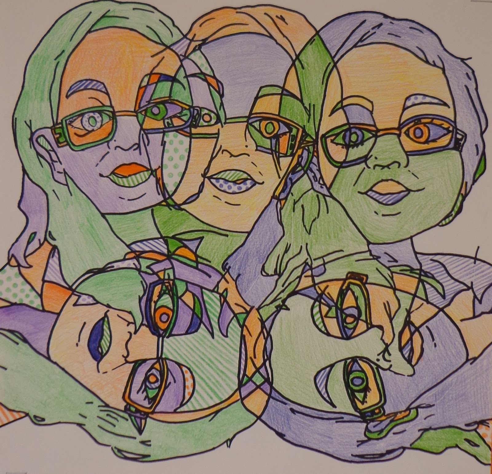 Contour Line Drawing Middle School : The art factory contour line self portraits