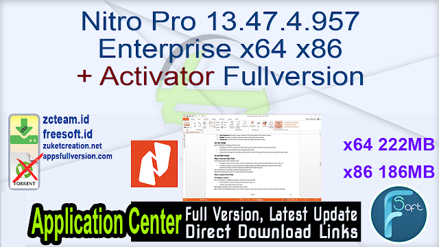 Nitro Pro 13.47.4.957 Enterprise x64 x86 + Activator Fullversion