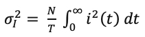 Equation for the variance of I(t).