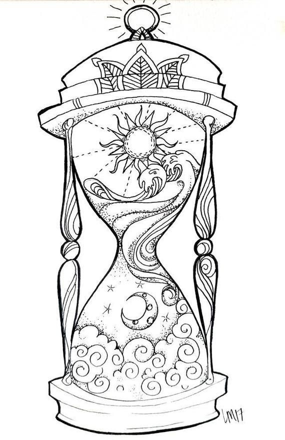 dibujos de tatuajes de relojes de arena
