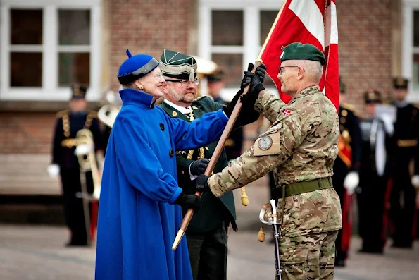 Queen Margrethe of Denmark visited Army Intelligence Center and supervised the pageant. Jewelery, jeweler, diamond, earrings, weddings dress