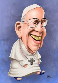 papa francisco caricature